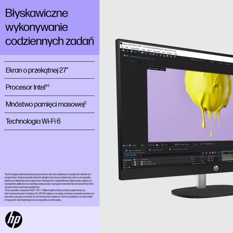 HP 27-cr0224nw Intel Core i5-1335U 27 Zoll Full HD All-in-One PC, 16 GB DDR4, 512 GB SSD, FreeDOS, Weiß