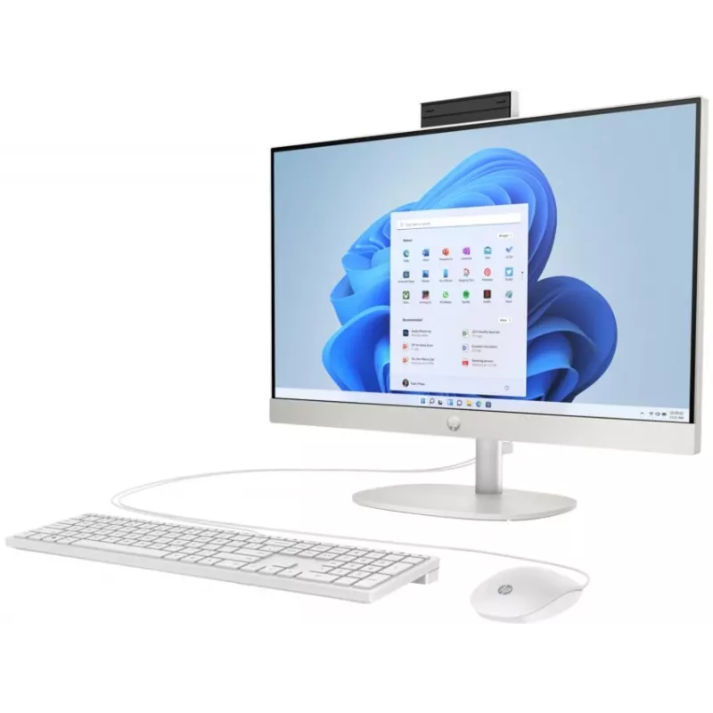HP All-in-One 24-cr0009nf Desktop-PC, Intel Core i5-1335U, 16 GB RAM, 512 GB SSD, 23,8 inch Full-HD-IPS-Display, Windows 11 Home, Weiß (generalüberholt)