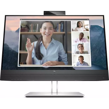 HP E24Mv G4 23,8 inch Full HD IPS Monitor mit 5MP Webcam, USB-C Docking und 65W Power Delivery - Schwarz & Silber 195122021795