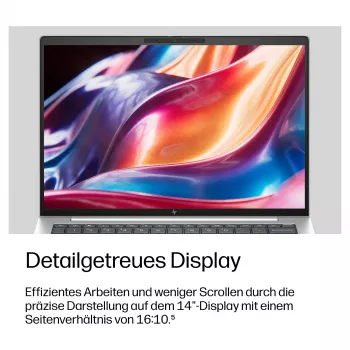 HP EliteBook 8 G2i 14 Zoll Intel Core Ultra 7 355 32GB RAM 1TB SSD Windows 11 Pro Business-Notebook (Silber, deutsche Tastatur)