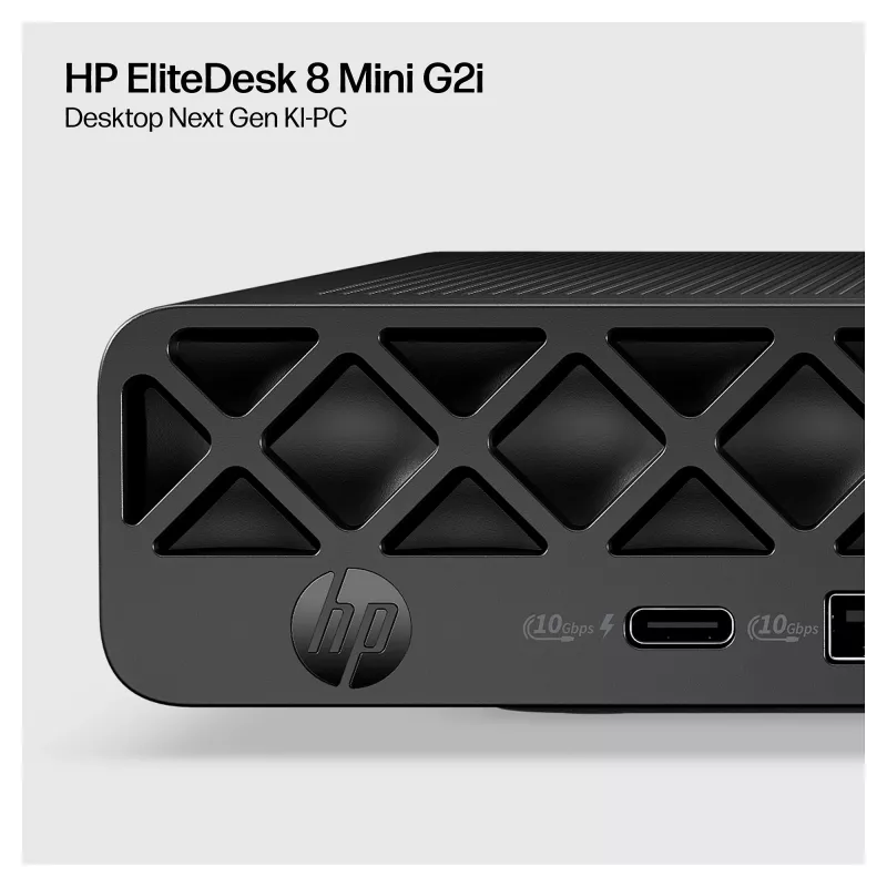 HP EliteDesk 8 Mini G2i Mini PC, Intel Core Ultra 7 356H, 32GB DDR5 RAM, 1TB NVMe SSD, Windows 11 Pro, Schwarz