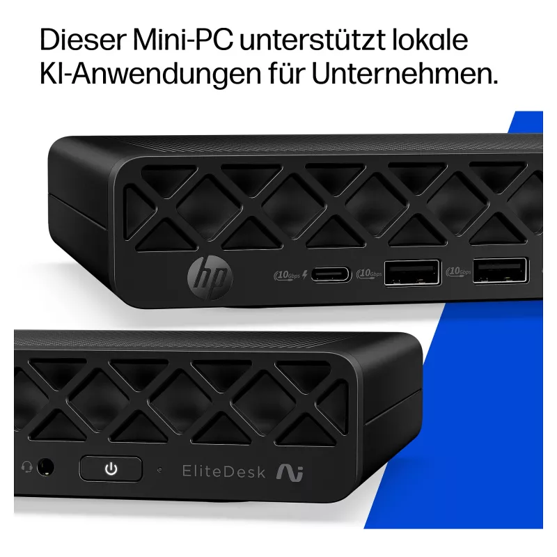 HP EliteDesk 8 Mini G2i Mini PC, Intel Core Ultra 7 356H, 32GB DDR5 RAM, 1TB NVMe SSD, Windows 11 Pro, Schwarz