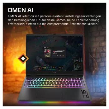 HP HyperX OMEN 16-ah1470ng Gaming-Laptop, AMD Ryzen 7, RTX 5070 Ti, 32 GB RAM, 1 TB SSD, 16,1 inch QHD 270 Hz, Windows 11 Home