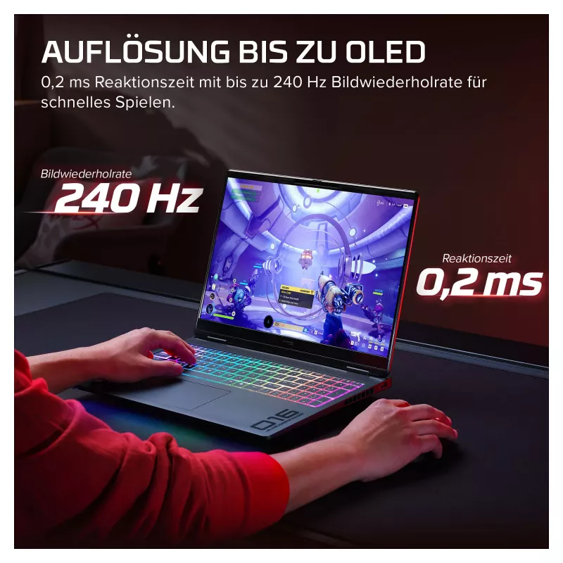 HP HyperX OMEN 16-ah1470ng Gaming-Laptop, AMD Ryzen 7, RTX 5070 Ti, 32 GB RAM, 1 TB SSD, 16,1 inch QHD 270 Hz, Windows 11 Home