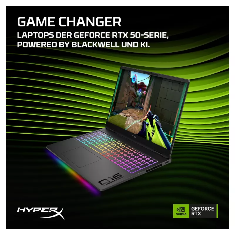 HP HyperX OMEN 16-ah1470ng Gaming-Laptop, AMD Ryzen 7, RTX 5070 Ti, 32 GB RAM, 1 TB SSD, 16,1 inch QHD 270 Hz, Windows 11 Home