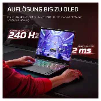 HP OMEN 16-ak1470ng Gaming-Laptop, 16,1 inch QHD 165Hz, AMD Ryzen AI 7, 32GB RAM, 1TB SSD, RTX 5070 Ti, Windows 11 Home
