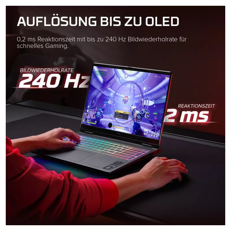 HP OMEN 16-ak1470ng Gaming-Laptop, 16,1 inch QHD 165Hz, AMD Ryzen AI 7, 32GB RAM, 1TB SSD, RTX 5070 Ti, Windows 11 Home
