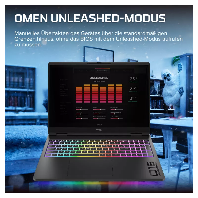 HP OMEN 16-ak1470ng Gaming-Laptop, 16,1 inch QHD 165Hz, AMD Ryzen AI 7, 32GB RAM, 1TB SSD, RTX 5070 Ti, Windows 11 Home