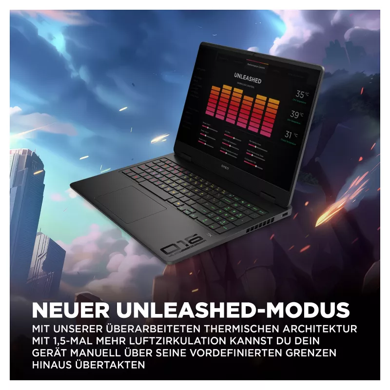 HP OMEN 16-am0471ng Gaming-Laptop, 16 inch WUXGA 144Hz, Intel Core Ultra 7 255H, 16GB RAM, 512GB SSD, NVIDIA GeForce RTX 5050, FreeDOS, Shadow Black