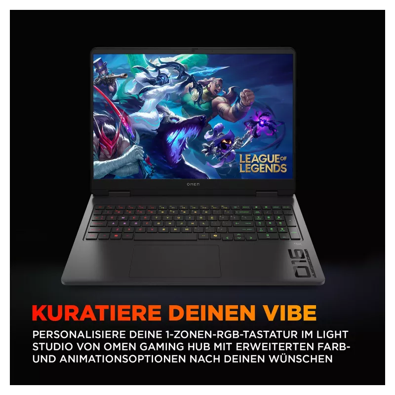 HP OMEN 16-am0471ng Gaming-Laptop, 16 inch WUXGA 144Hz, Intel Core Ultra 7 255H, 16GB RAM, 512GB SSD, NVIDIA GeForce RTX 5050, FreeDOS, Shadow Black