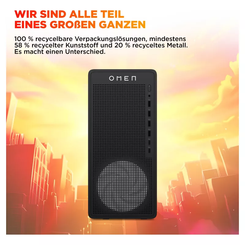 HP OMEN 16L TG03-0473ng Gaming Desktop (Ryzen 7 8700F, 16GB DDR5, 1TB SSD, RTX 5060 Ti, ohne Betriebssystem, Shadow Black)