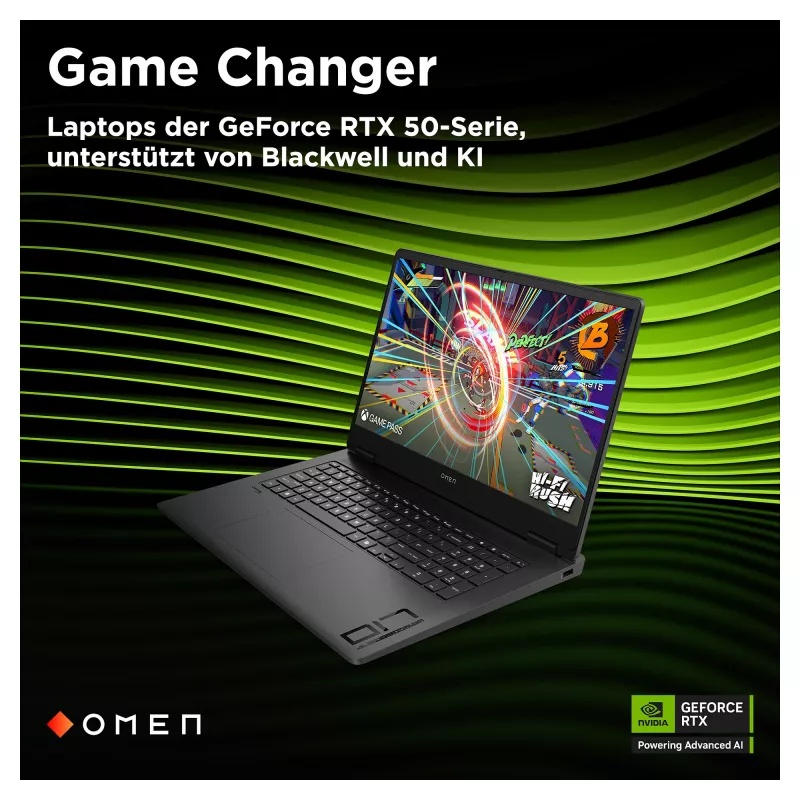 HP OMEN 17-db1470ng Gaming-Laptop, 17,3 Zoll QHD 165Hz, AMD Ryzen AI 7 350, 16GB RAM, 512GB SSD, RTX 5060, Windows 11 Home