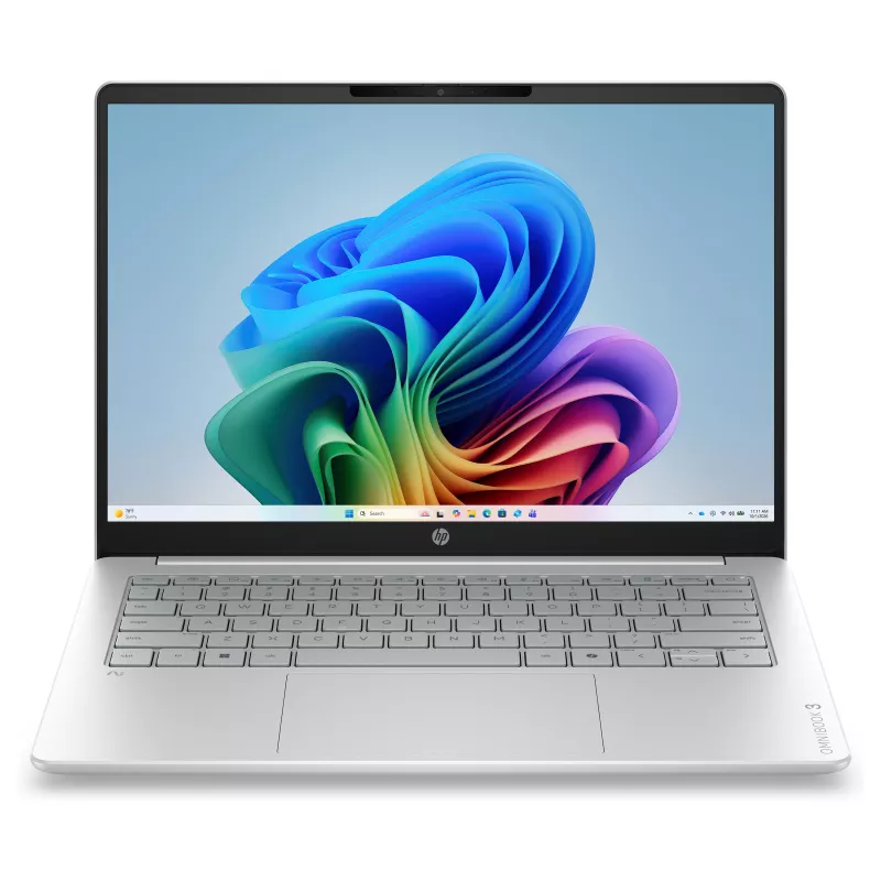HP OmniBook 3 14-hz0351ngx Snapdragon X X1-26-100 16GB RAM 512GB SSD 14 inch Full HD Laptop Windows 11 Home - Silber