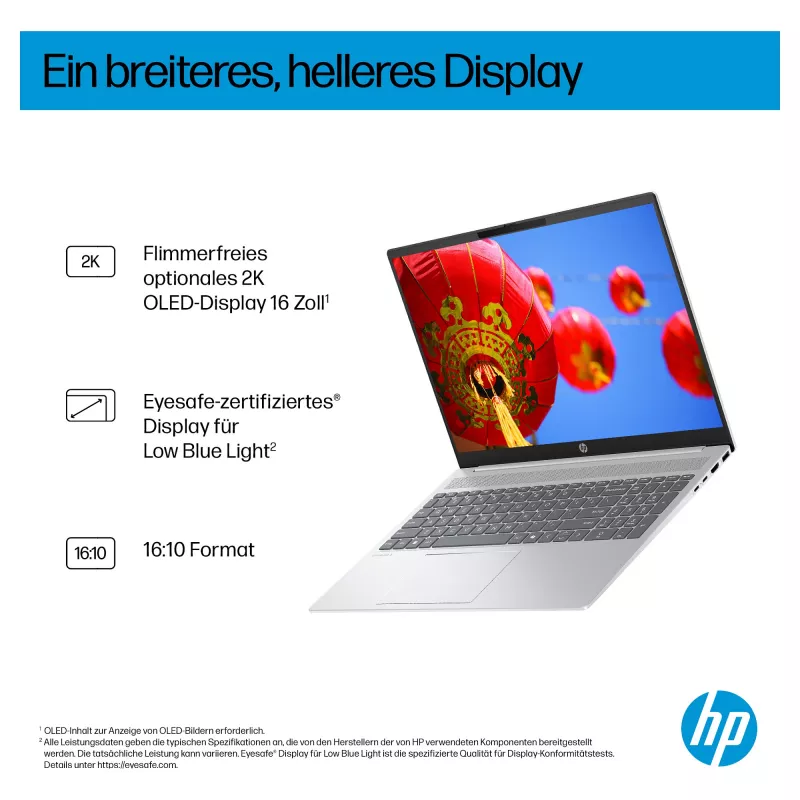 HP OmniBook 5 AI 16-af1450ngx Laptop, 16 Zoll, Intel Core Ultra 5 225U, 16GB RAM, 512GB SSD, Windows 11 Home