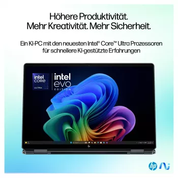 HP OmniBook Ultra Flip 14-fh0678ng 2-in-1 Laptop, Intel Core Ultra 7, 32GB RAM, 1TB SSD, 14 Zoll OLED-Touchscreen, Windows 11 Home, Natur-Silber