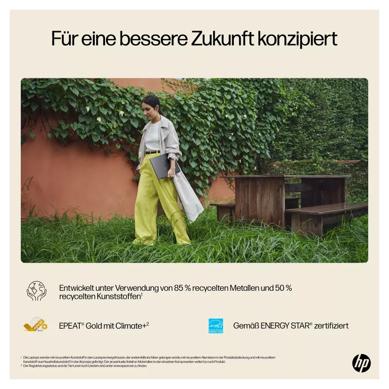 HP OmniBook Ultra Flip 14-fh0678ng 2-in-1 Laptop, Intel Core Ultra 7, 32GB RAM, 1TB SSD, 14 Zoll OLED-Touchscreen, Windows 11 Home, Natur-Silber