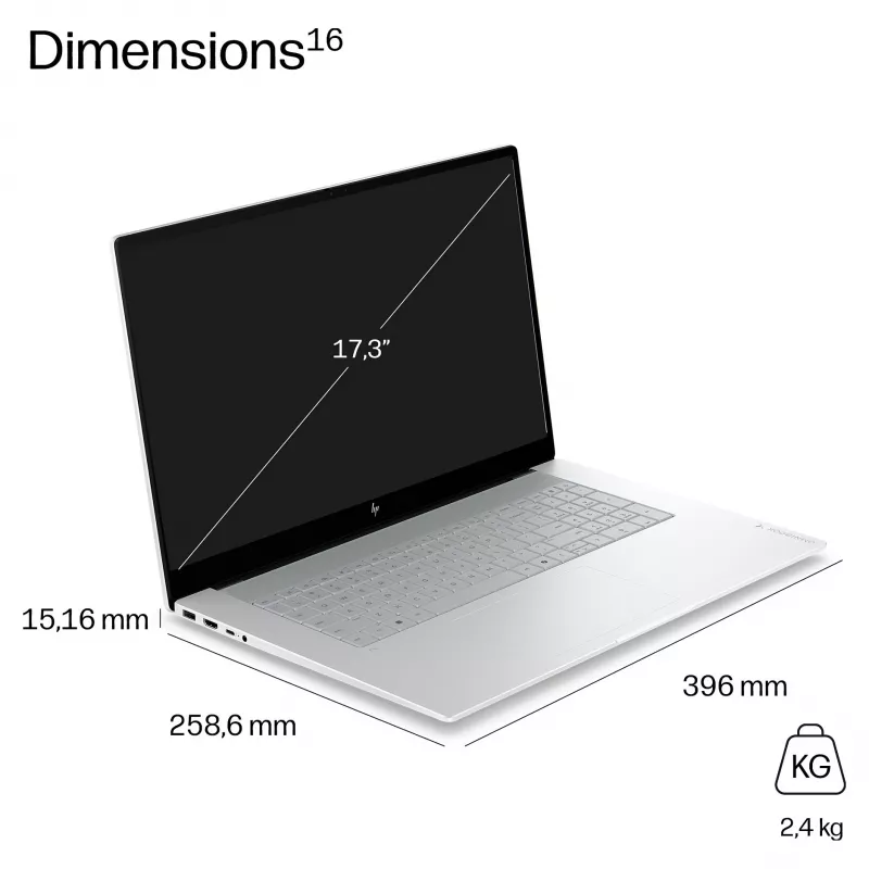 HP OmniBook X Next Gen AI 17-de0070ngx, 17,3 Zoll QHD+ IPS, Snapdragon X Elite X1E-78-100, 16GB LPDDR5X, 1TB SSD, Windows 11 Home, Keramikweiß, deutsche Tastatur