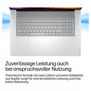 HP OmniBook X Next Gen AI 17-de0076ngx, Intel Core Ultra 7 155H, 24GB RAM, 1TB SSD, 17,3 Zoll QHD, Windows 11 Home, Natur Silber, Deutsche Tastatur