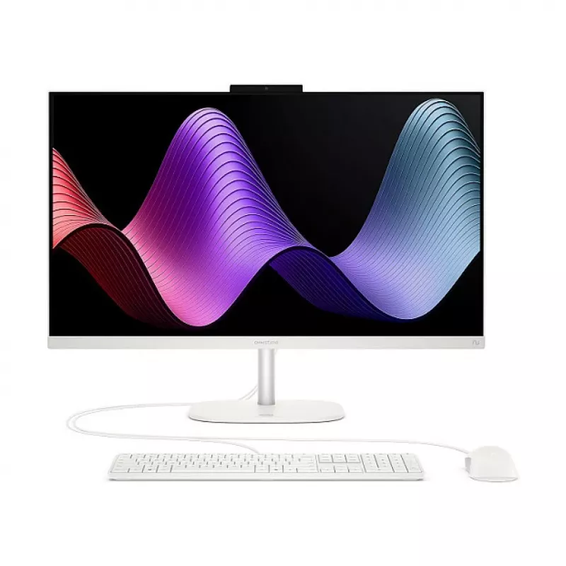 HP OmniStudio 27-cw0450ng All-in-One-PC, 27-Zoll-FHD-Display, AMD Ryzen AI 5, 16 GB RAM, 512 GB SSD, Windows 11 Home, Weiß