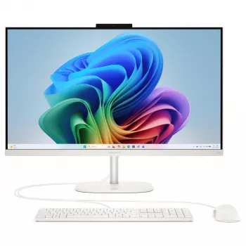 HP OmniStudio 27-cw0471ng All-in-One PC, 27 Zoll QHD IPS, AMD Ryzen AI 7 445, 16GB RAM, 512GB SSD, Windows 11 Home, Weiß