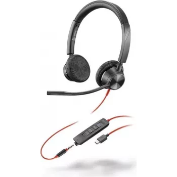 HP Poly Blackwire 3325 Stereo Microsoft Teams Certified USB-C Headset +3,5mm Klinke +USB-C/A Adapter