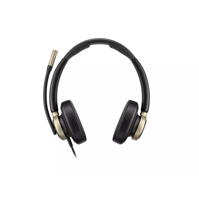 HP Poly Mission 825 Stereo USB Kabelgebundenes Headset mit aktiver Geräuschunterdrückung, Schwarz, zertifiziert für Microsoft Teams, Zoom, Google Meet, Works With Chromebook