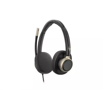HP Poly Mission 825 Stereo USB Kabelgebundenes Headset mit aktiver Geräuschunterdrückung, Schwarz, zertifiziert für Microsoft Teams, Zoom, Google Meet, Works With Chromebook