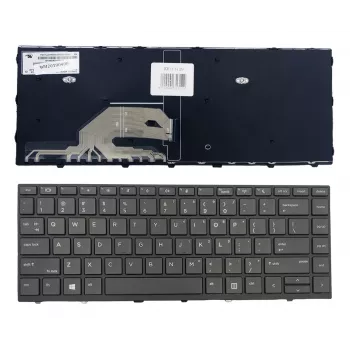 HP ProBook 430 G5 / 440 G5 Notebook-Tastaturbaugruppe mit Rahmen, US-Englisch, beleuchtet, Schwarz