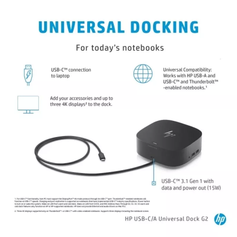 HP USB-C Dock G5 (5TW10AA) Docking Station, Schwarz
