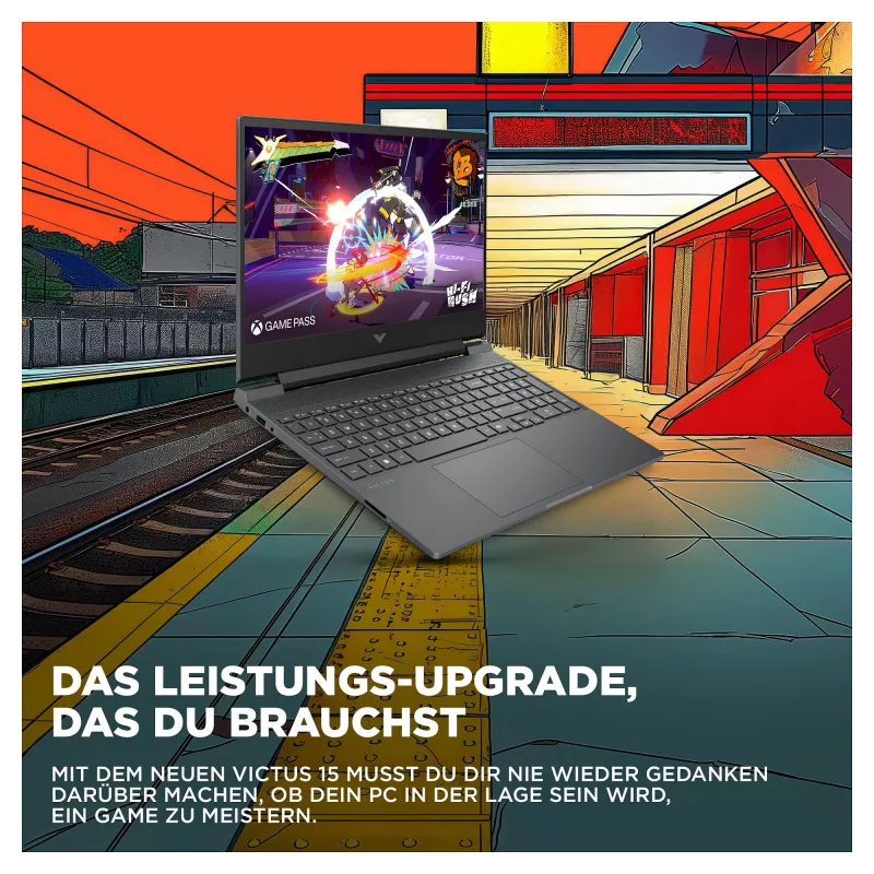 HP Victus 15-fa2140ng 15,6 Zoll Full HD 144Hz Gaming-Laptop, Intel Core i5-13420H, 16GB RAM, 512GB SSD, NVIDIA GeForce RTX 3050, FreeDOS, deutsche Tastatur