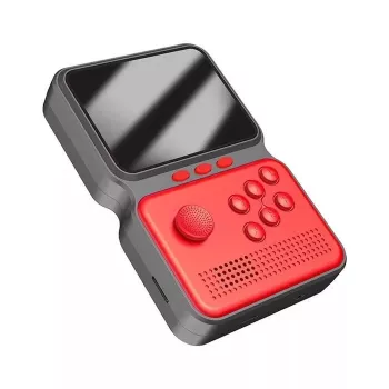 HQ M3 16-Bit tragbare Retro-Spielkonsole mit 900 Spielen, 3 inch HD-LCD, TV-RCA-Kabel, Rot