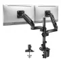 Huanuo HNDS8 Dual Monitor Mount für 13-32 Zoll Bildschirme, Gasfederarm, Tischklemme/Durchführung, VESA 75x75 & 100x100, Schwarz