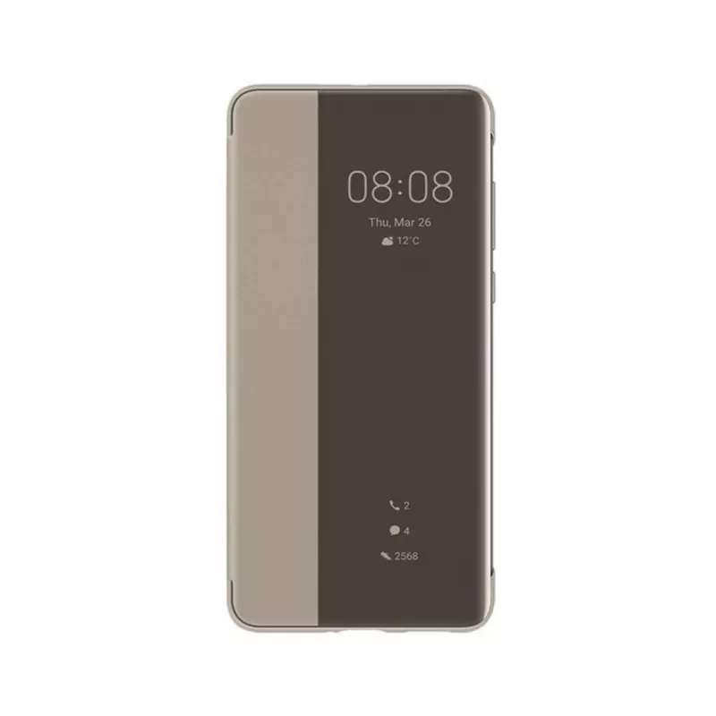Huawei P40 Smart View Flip Cover Case Khaki