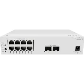 Huawei S210-8P2J Managed L2 Switch mit 8 Gigabit PoE+ Ports und 2 SFP Uplinks, 128W PoE-Budget 98012922-001