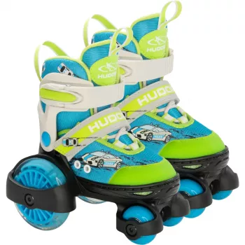 HUDORA My First Quad LED Rollschuhe Größe 30-33 Grün/Blau