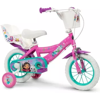 Huffy Gabbys 12 G Mädchenfahrrad – 12 Zoll mit Stützrädern, Korb & Streamern, Pink (22375W)