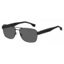 HUGO BOSS BLACK BOSS1441S807 Herren Rechteck-Sonnenbrille - Schwarzer Rahmen Graue Gläser 60/16/150 mm