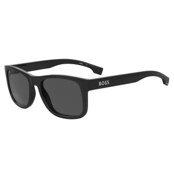 HUGO BOSS BLACK BOSS1568S807 Rechteck-Sonnenbrille, Schwarz/Grau, 55/18/145 mm