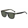 HUGO BOSS BLACK BOSS1626S807 Herren-Sonnenbrille, eckig, Acetat, schwarzer Rahmen, graue Gläser, 55 mm