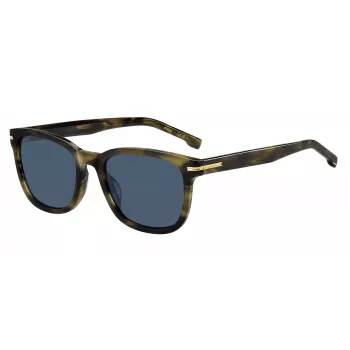 HUGO BOSS BLACK BOSS1722GS517 Rechteckige Sonnenbrille Schwarzer Rahmen Graue Gläser 54mm