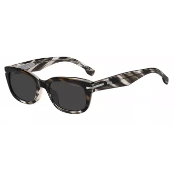 HUGO BOSS BLACK Herren-Sonnenbrille BOSS1793FSTV7 - Schwarzer Rahmen, graue Gläser, 53 mm