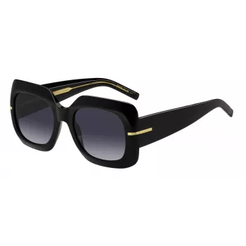 HUGO BOSS BLACK Damen-Sonnenbrille BOSS1730S807 - Rechteckiger Acetatrahmen, graue Gläser, 54 mm