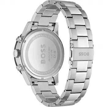 HUGO BOSS Herren Velocity Chronograph Uhr 1513922 44mm Edelstahl Blaues Zifferblatt