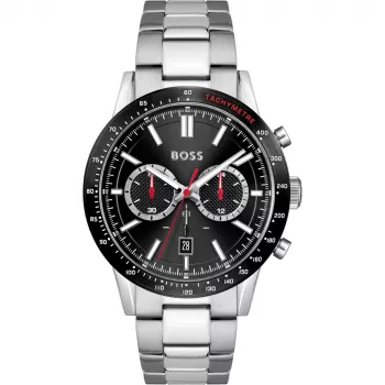 HUGO BOSS Herren Velocity Chronograph Uhr 1513922 44mm Edelstahl Blaues Zifferblatt