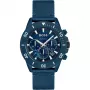 HUGO BOSS Herrenuhr 1513919 46 mm Edelstahlgehäuse Schwarzes Silikonarmband Chronograph Quarz