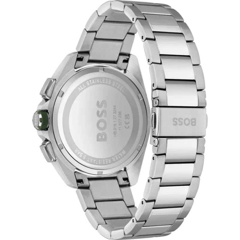 HUGO BOSS Herrenuhr 1513951 44mm Edelstahl Blaues Zifferblatt Chronograph