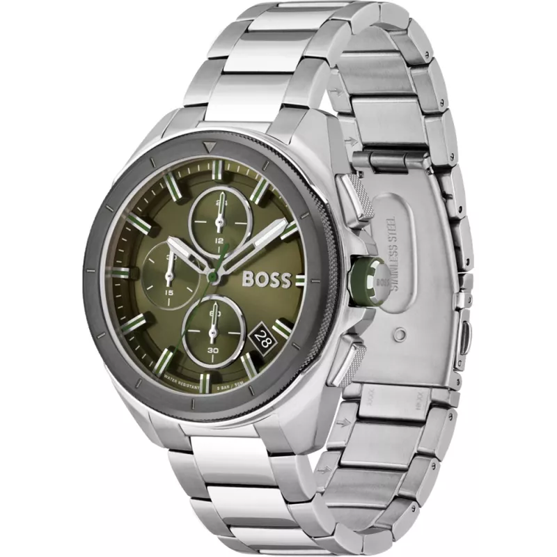 HUGO BOSS Herrenuhr 1513951 44mm Edelstahl Blaues Zifferblatt Chronograph
