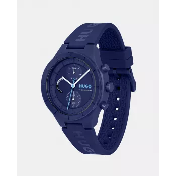 HUGO BOSS Velocity Herren Quarz-Chronograph Uhr 44mm Edelstahl Blaues Zifferblatt
