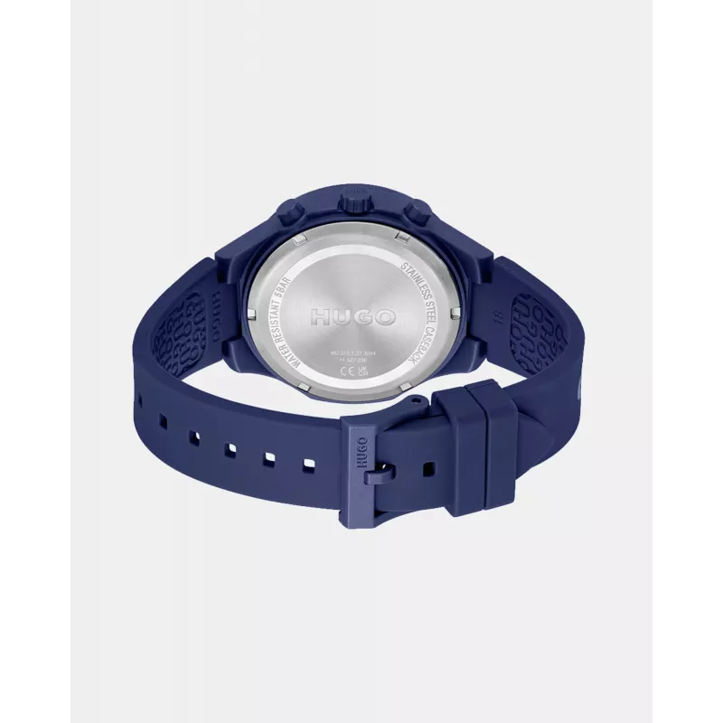 HUGO BOSS Velocity Herren Quarz-Chronograph Uhr 44mm Edelstahl Blaues Zifferblatt