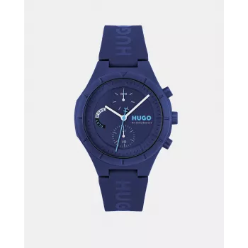 HUGO BOSS Velocity Herren Quarz-Chronograph Uhr 44mm Edelstahl Blaues Zifferblatt